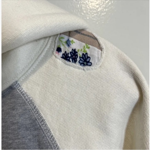 Free People Day Off Hoodie Sweatshirt Embroidered Patchwork Vintage Dist… - Picture 5 of 16